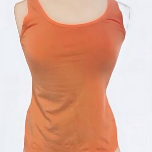 NIC+ZOE Orange Fitted Sleeveless Tank Top EUC